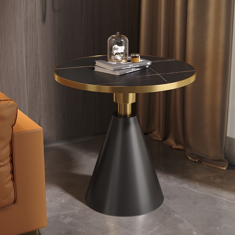 Home light luxury modern round metal coffee table personalized side table end table for living room bedroom home furniture